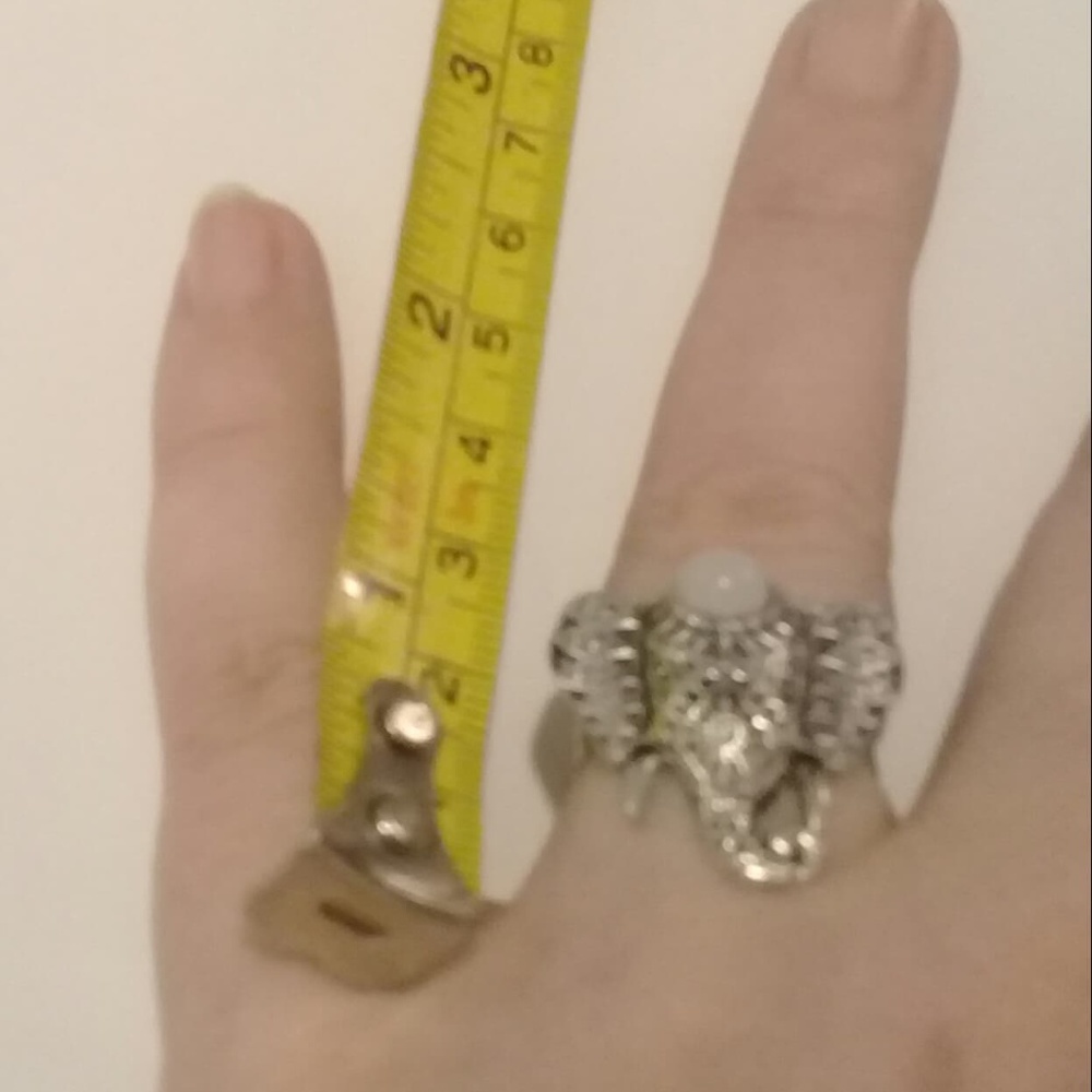 Adjustable Elephant With Moonstone Ring - image 4